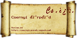 Csernyi Árpád névjegykártya
