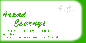 arpad csernyi business card